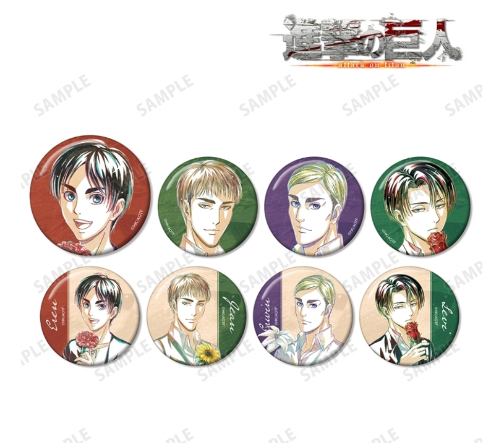 Attack on Titan Original Illustration Flower Shop ver. Trading Ani-Art Can Badge (1 Random)