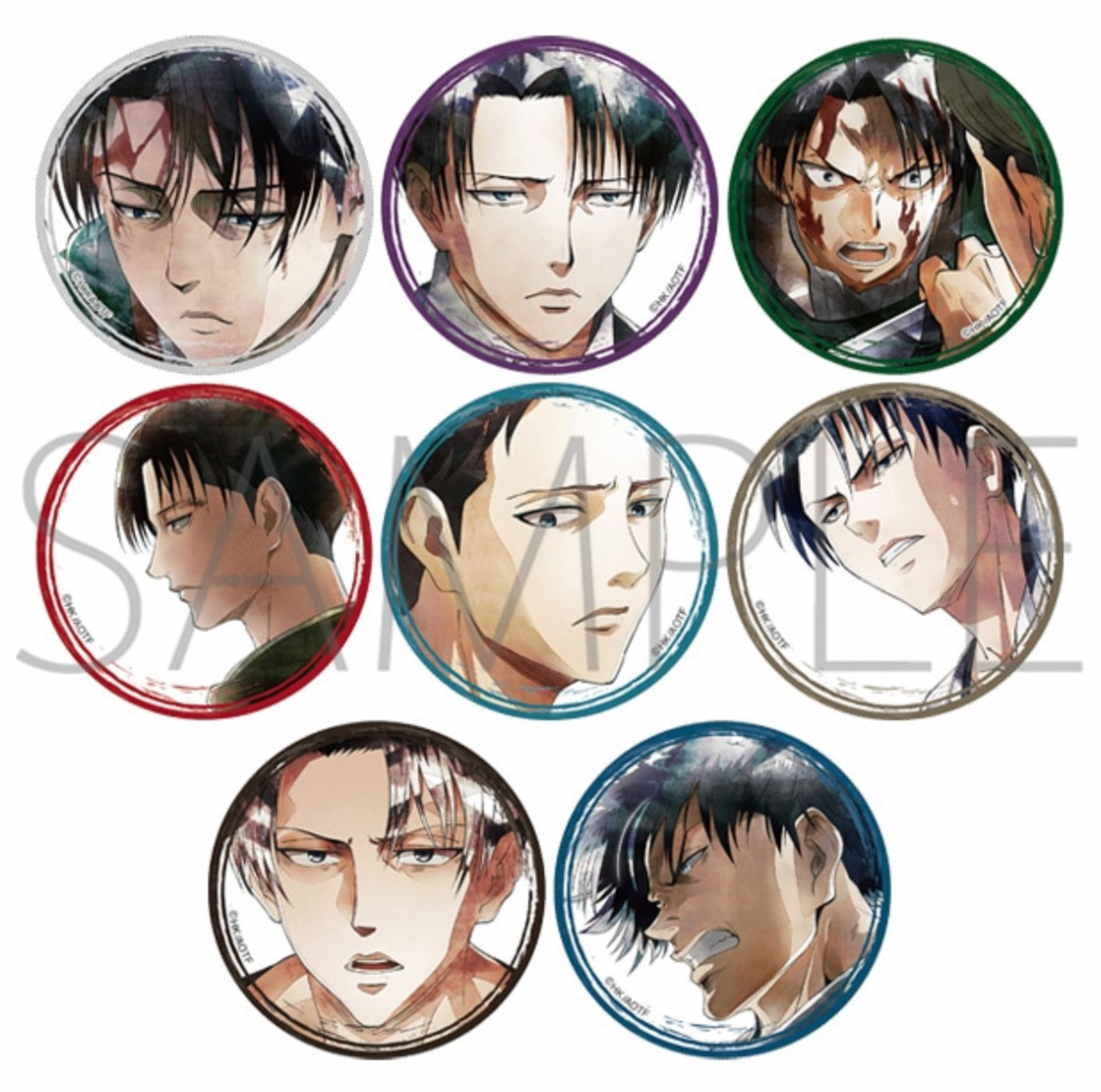 Attack on Titan Character Badge Collection: Levi Art-Pic (1 Random)