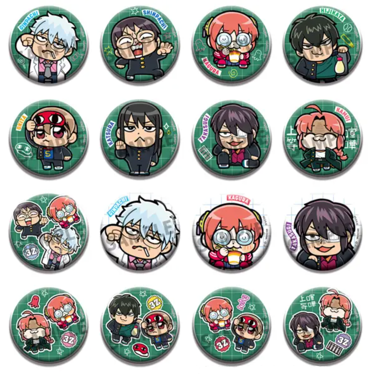 3rd Year Class Z Ginpachi Sensei x Bukubu Okawa 3rd Year Class Z Ginpachi Sensei Seishun Can Badge Collection (1 Random)