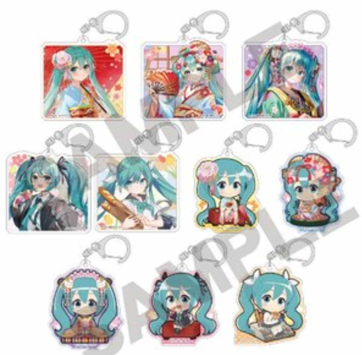 Hatsune Miku: Acrylic Keychain Hannari Kyoto (1 Random)