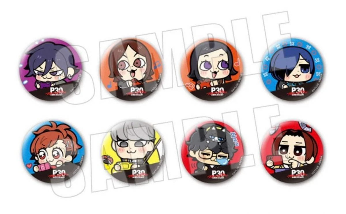 Persona 30th Anniversary Protagonists × Bukubu Trading Can Badge (1 Random)