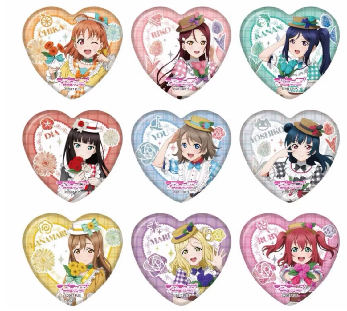 Love live Aquors Heart Badge (1 Random)
